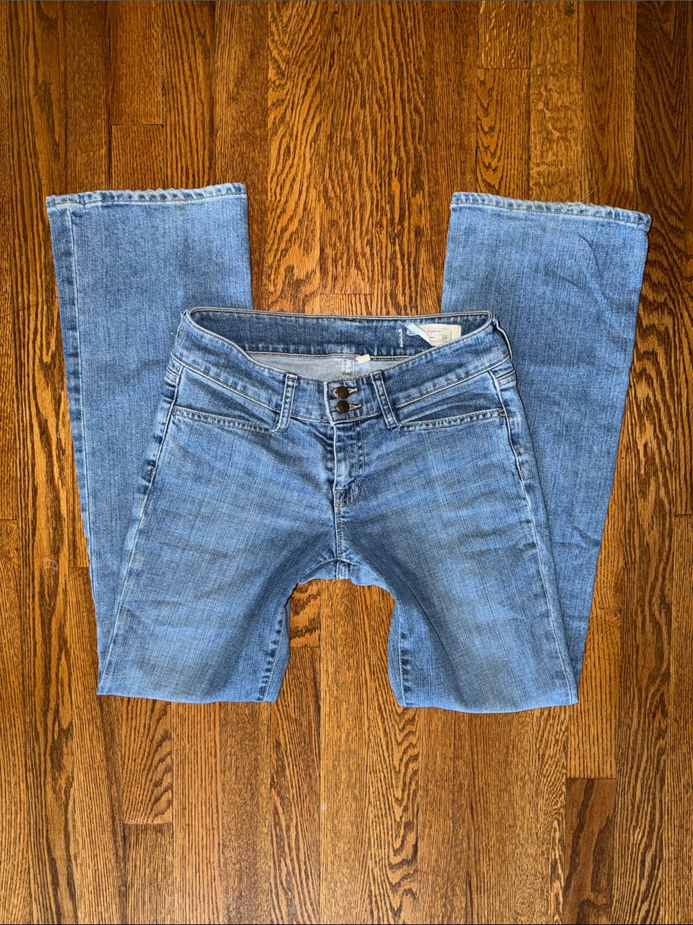 2000s Vintage Y2K GAP Light Blue Low-Rise Boot Cut Jeans